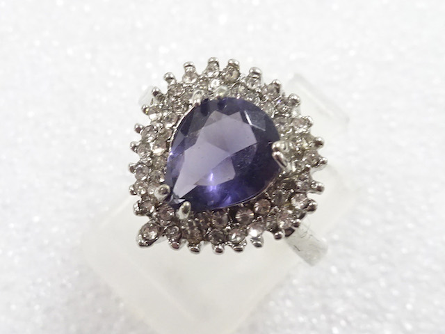 JAPANESE KIMONO / ANTIQUE COLORED STONE RING (SIZE 8.5)